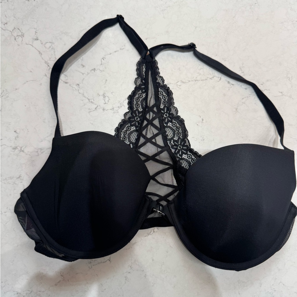 Adore Me Black Lace Racerback Bra